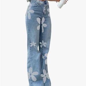 Floral Blue Jeans